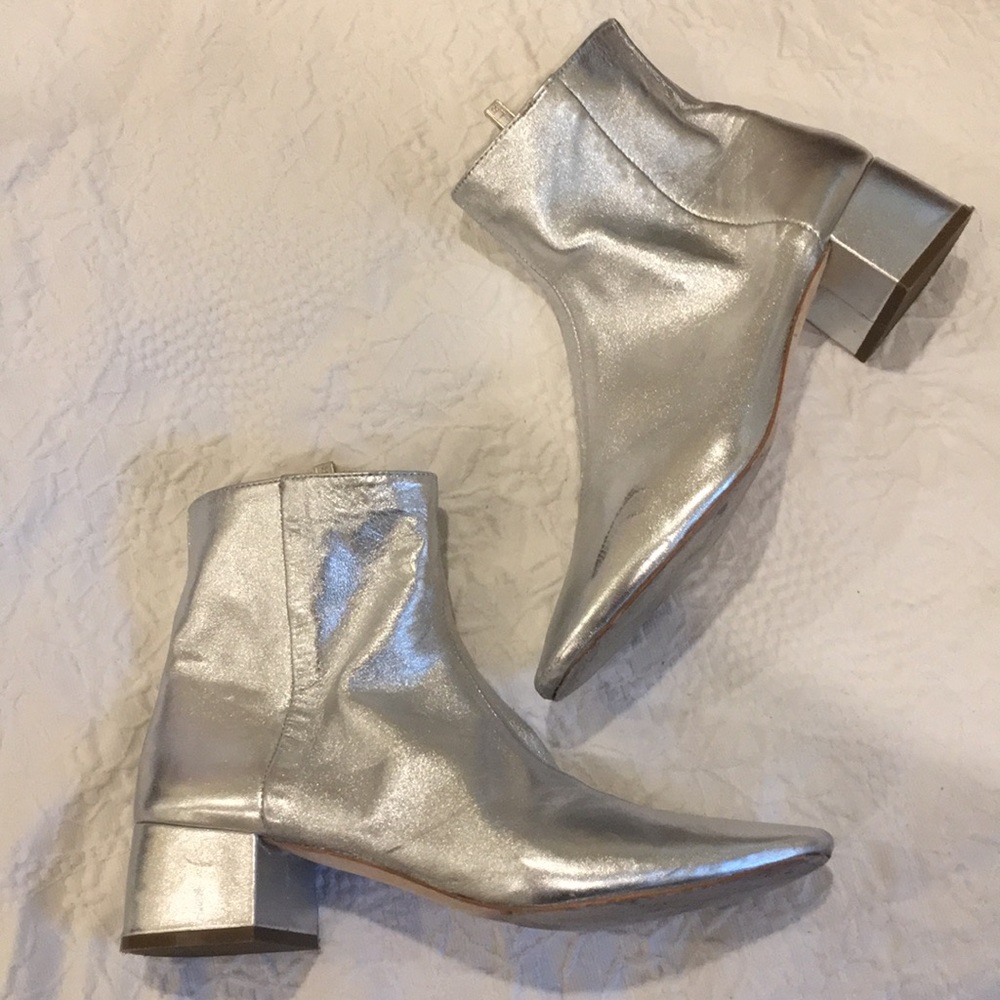 Loeffler Randall Silver Booties Sz 8.5